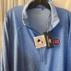 Vineyard Vines X MLB Cubs Blue Sankaty Quarter-Zip Pullover Men’s X-Large